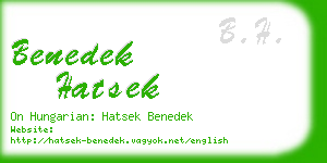 benedek hatsek business card